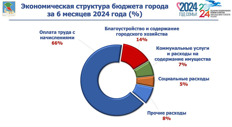 Основная доля расходов городского бюджета уходит на выплату зарплаты